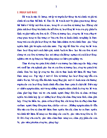 Sáng kiến kinh nghiệm Giải pháp làm tốt công tác quản lý tài chính của bộ phận kế toán tại Trường Tiểu học Trà Giang