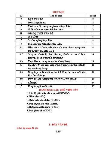 Sáng kiến kinh nghiệm Một số kinh nghiệm về thực hiện công tác thu và quản lý thu - Chi trong trường Mầm non